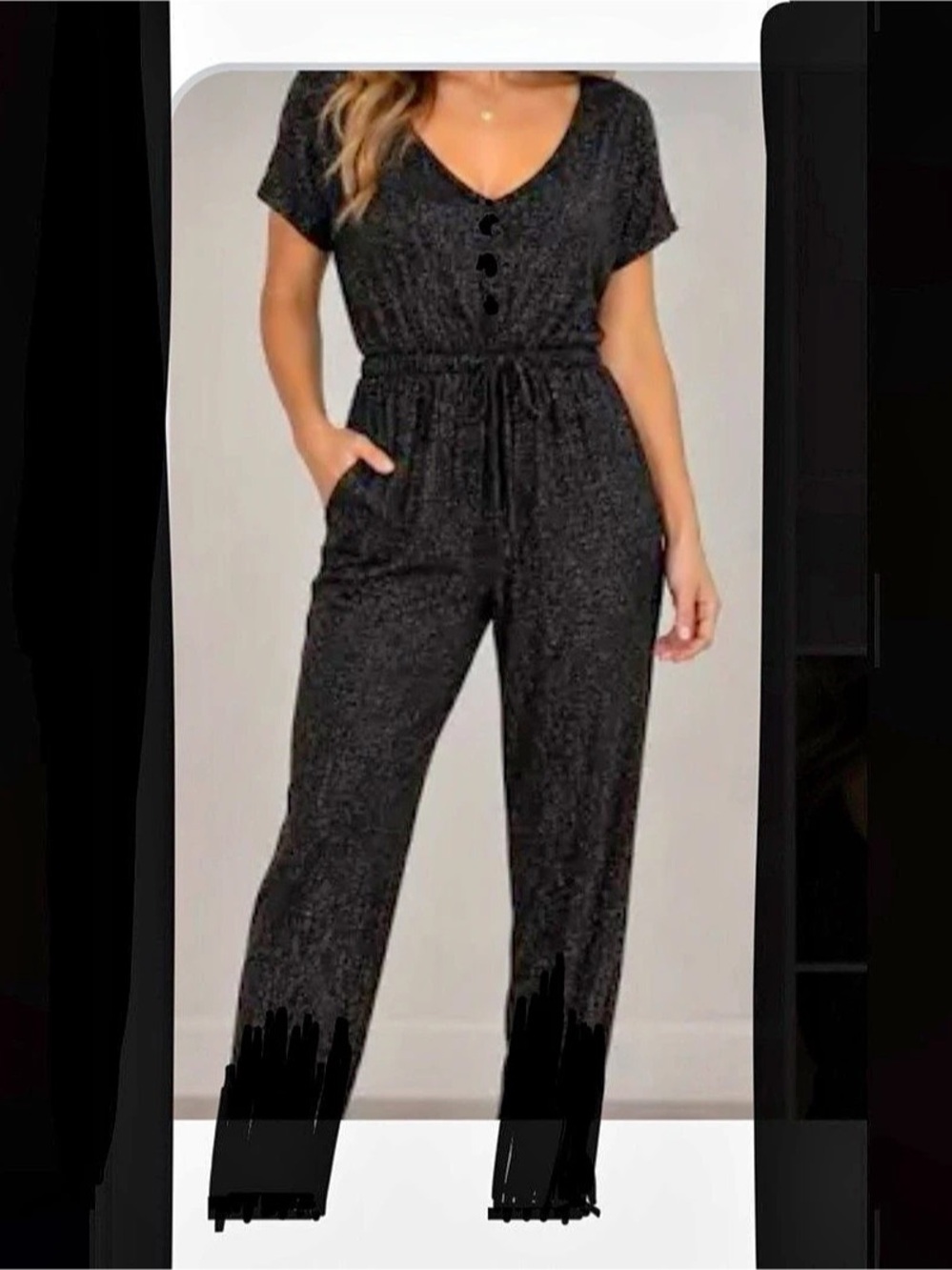 Norma Kamali NWT Black Short Sleeve Jumpsuit 2X